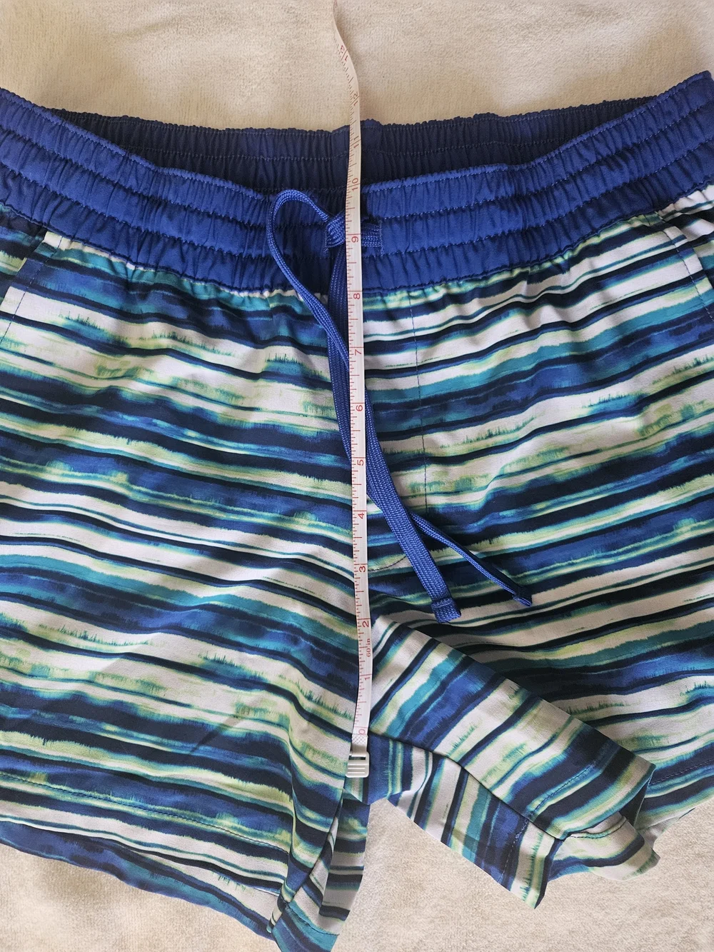 Field & Stream Women's Water Shorts Blue Teal Striped Size MD